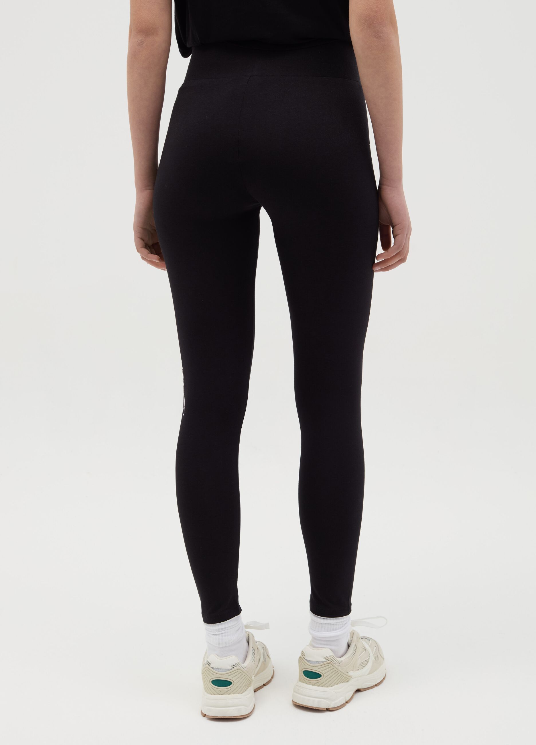 Leggings in cotone stretch con stampa