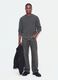 Grey pure cotton ribbed crew-neck jumper, regular fit_1