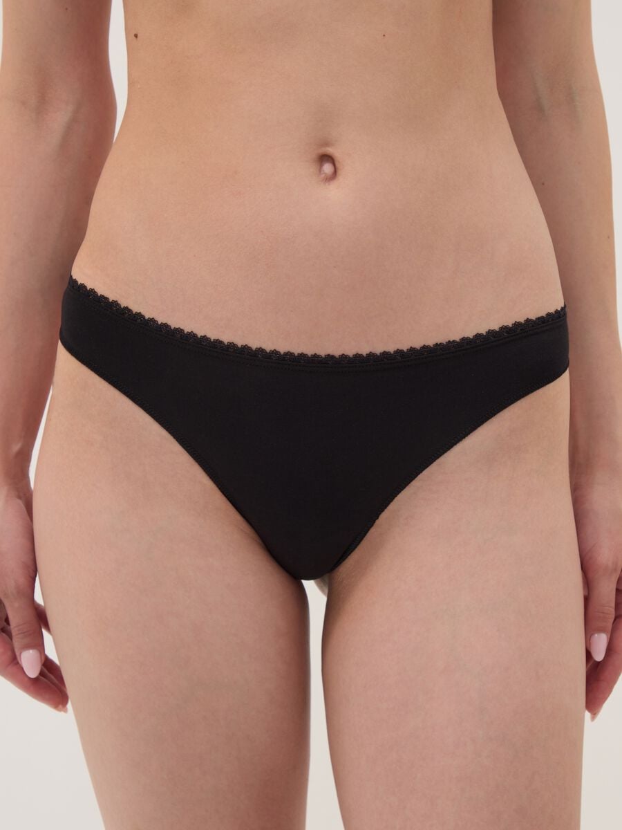 Tripack di slip brasiliane nere in cotone organico elasticizzato_1