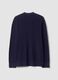 Polo blu in puro cotone con zip e collo classico_6