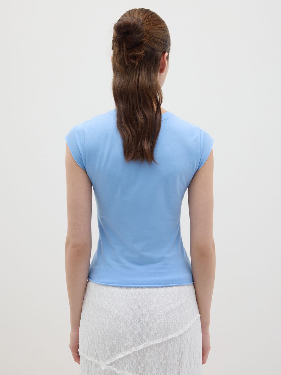 Blue Miami Beach Stretch Cotton T-shirt_3