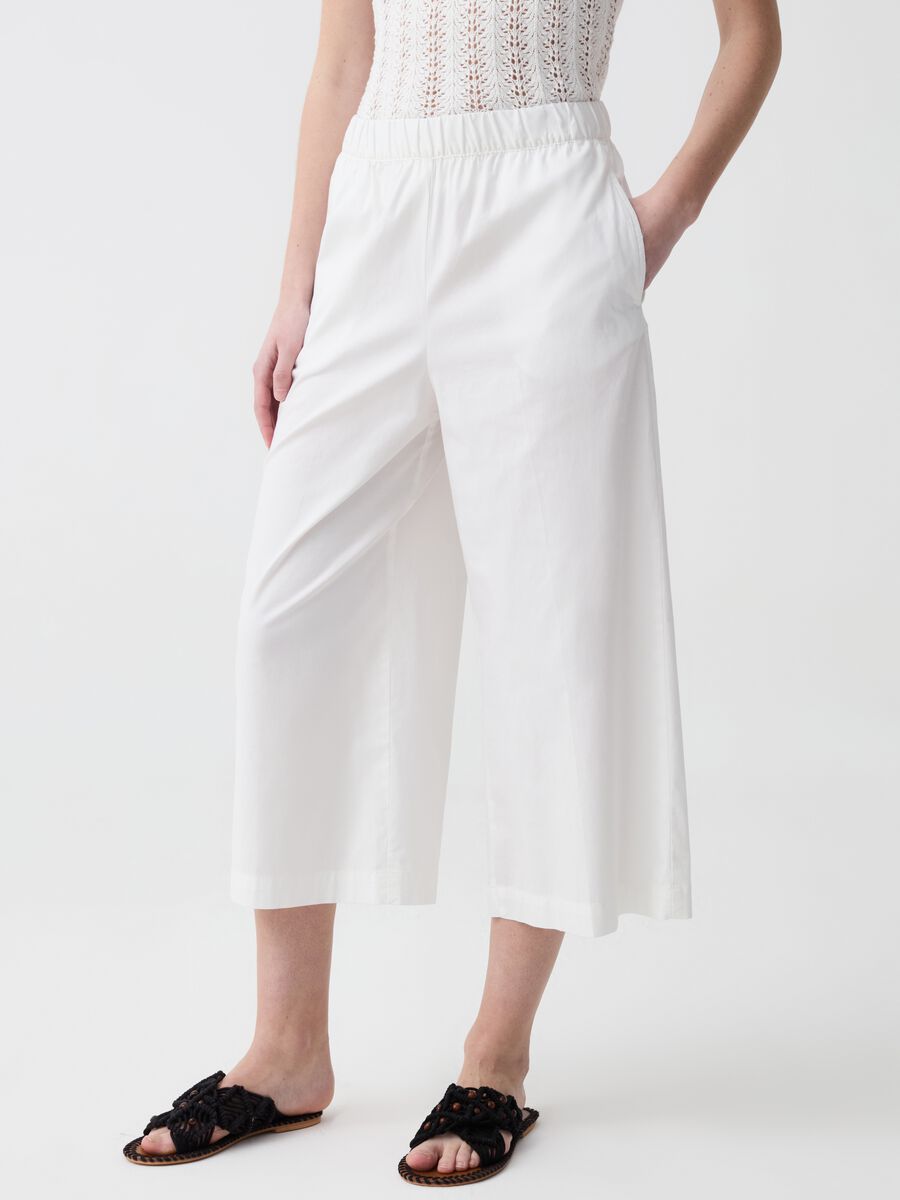 Wide-leg capri trousers_0