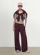 Purple wide-leg trousers in stretch modal with drawstring_0