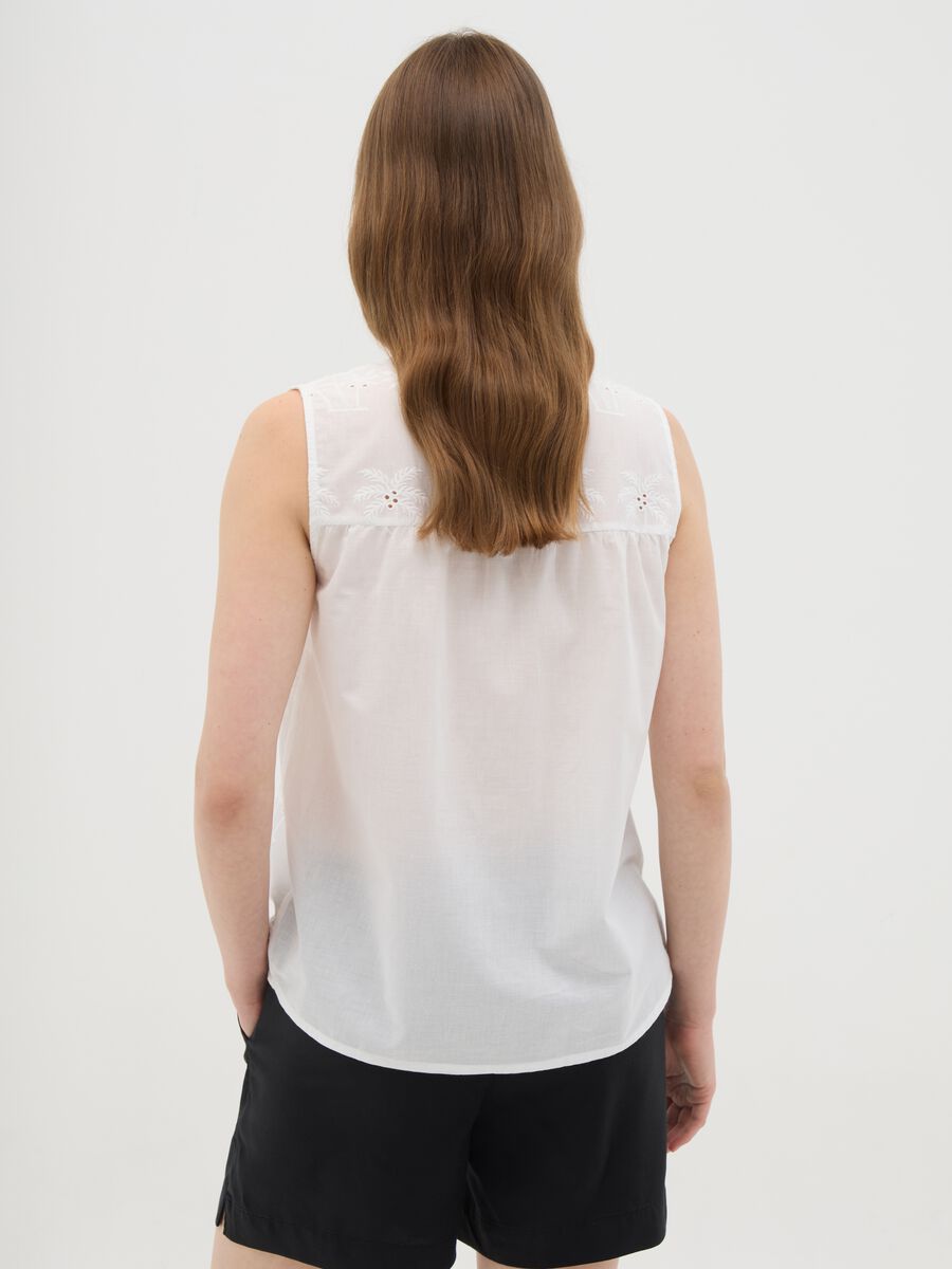 Women's pure cotton white blouse regular fit_3