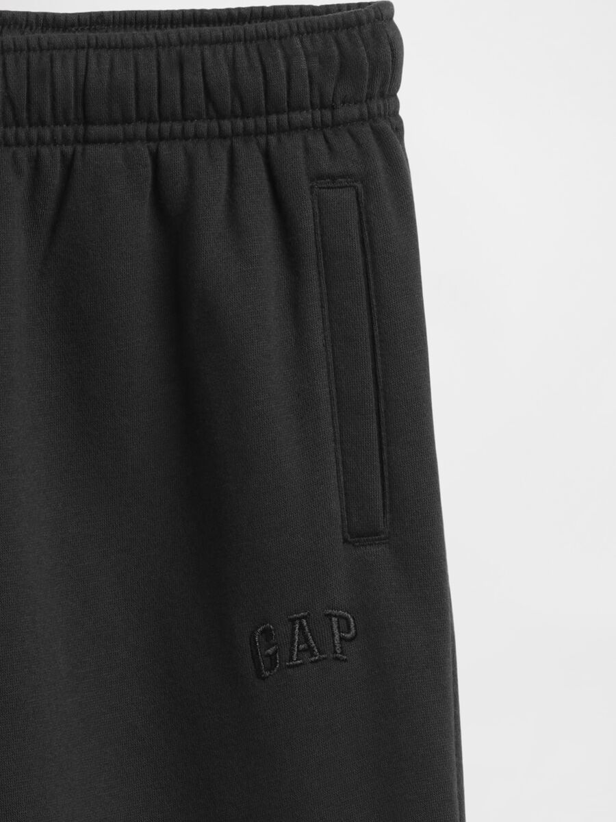 Black cotton blend trousers for girls_5