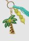 Multicolour pure cotton keyring with tassel and tropical charms_2