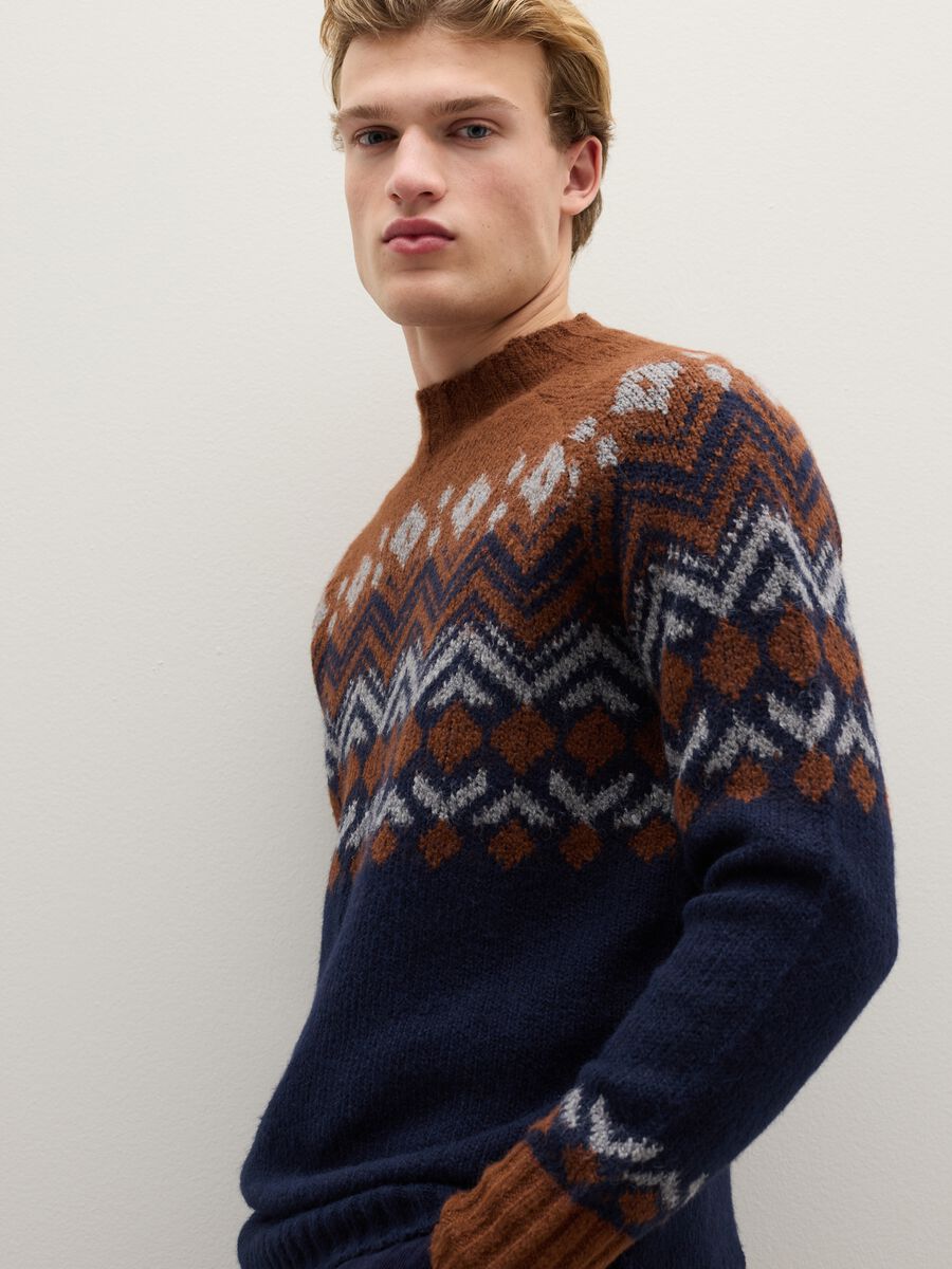 Multicolour regular fit jumper with jacquard pattern_4