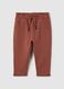 Baby girl's regular fit brown stretch cotton trousers_0