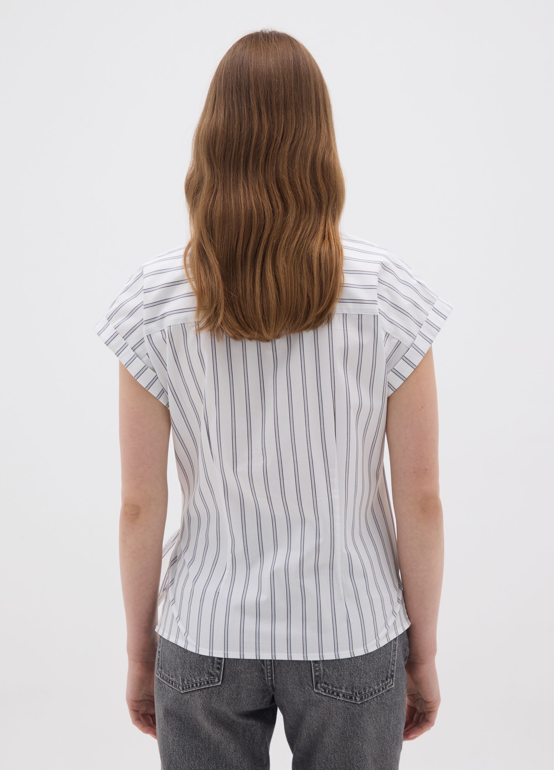 Striped Shirt with Side Knot