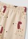 Pigiama beige in puro cotone organico con girocollo e fantasia per neonato_2