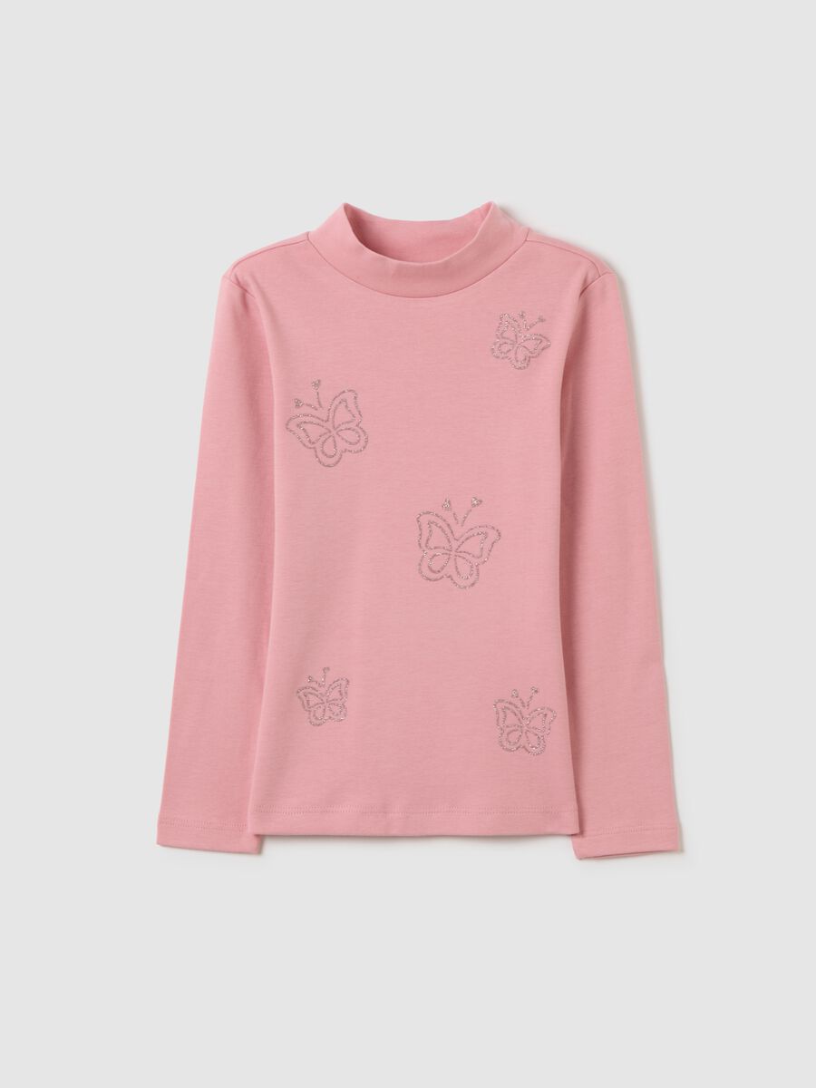 Girl's pink regular fit pure cotton top_0