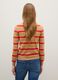 Beige and pink striped pure wool sweater regular fit_2