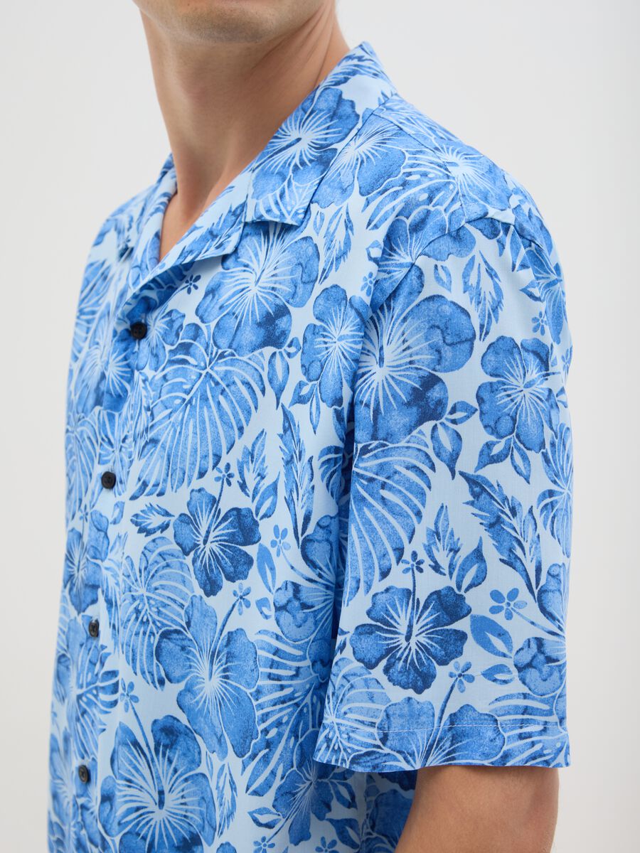 Men's Multicolour Viscose Shirt with Over Fit_2