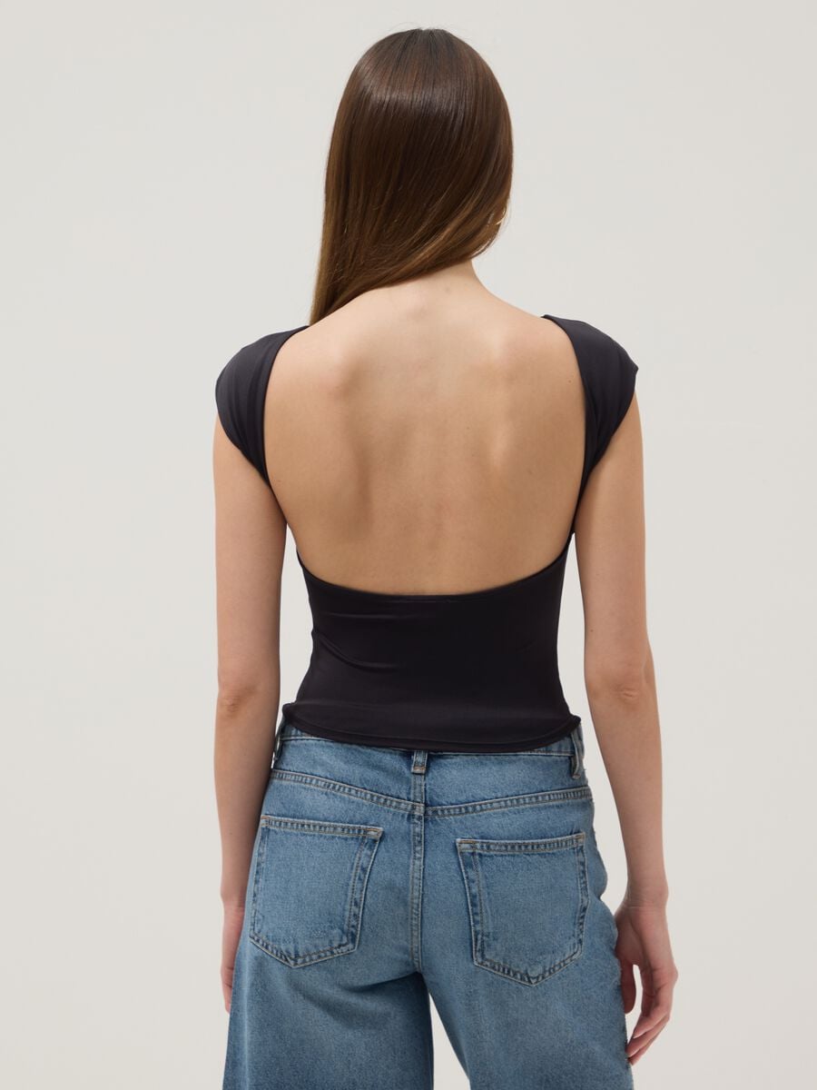 Black stretch fabric top_3