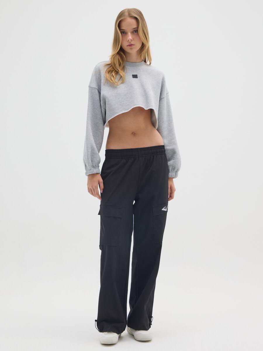 Grey regular fit cotton blend sweatshirt_1