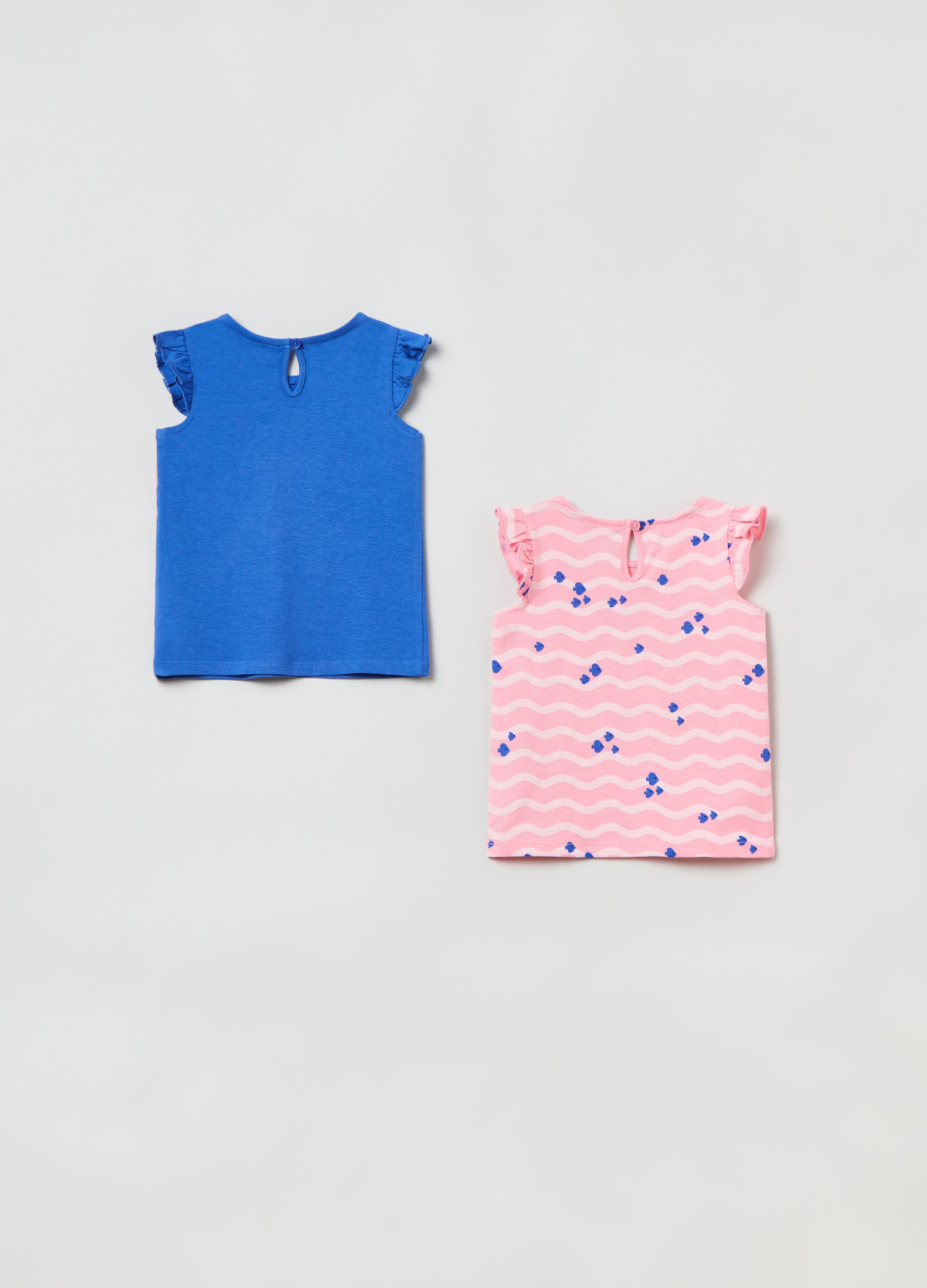 Bipack tank top in cotone con stampa_1