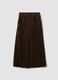 Brown wide-leg ribbed stretch viscose-blend trousers, regular fit_0