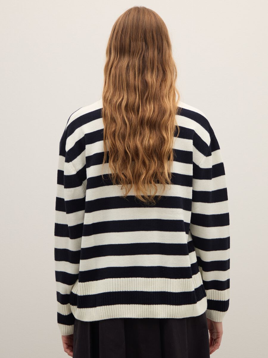 Multicolour striped high-neck oversized jumper_2