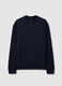 Blue cotton blend sweatshirt with front pocket_4