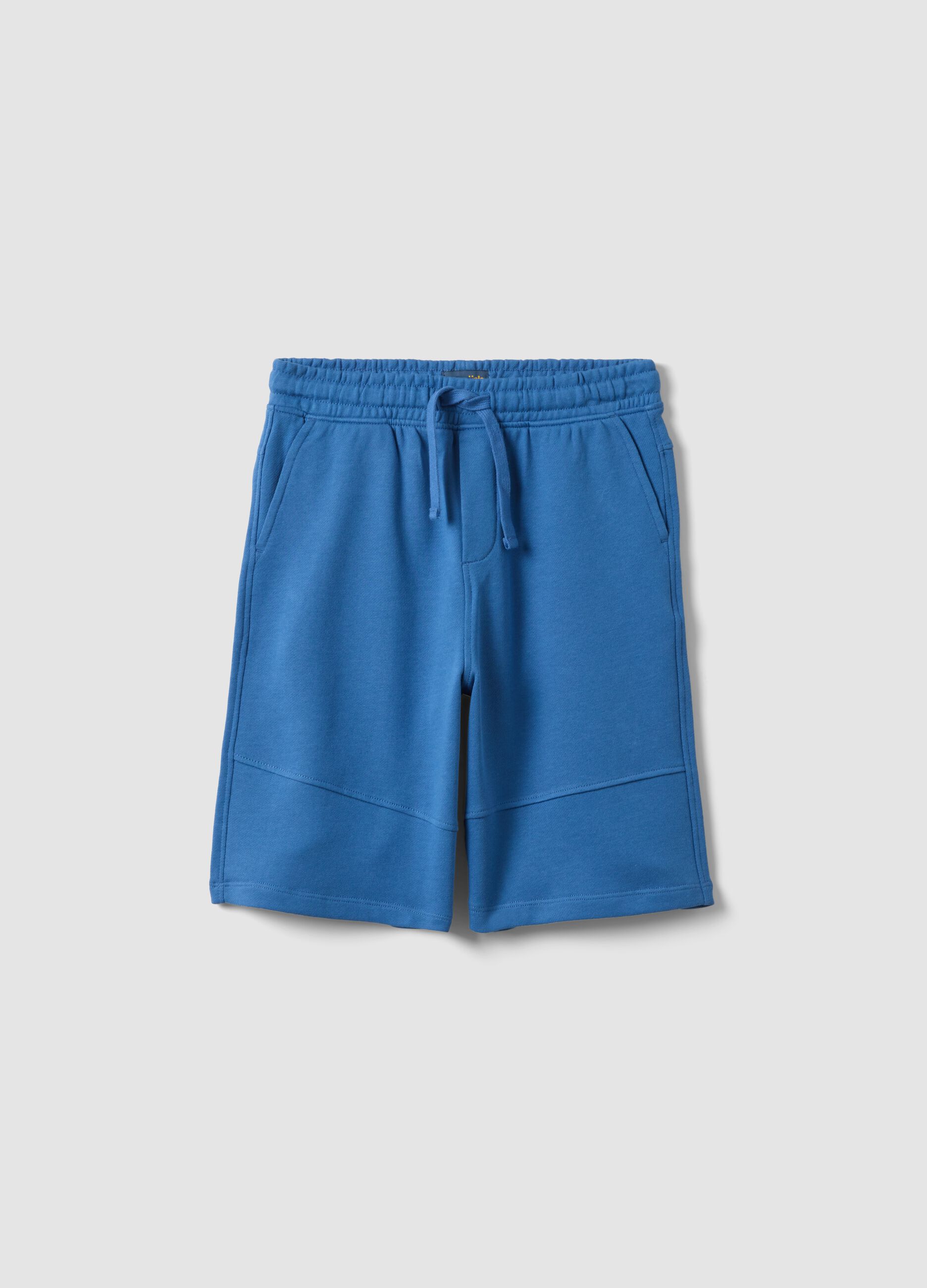 Boys' blue pure cotton shorts, comfort fit