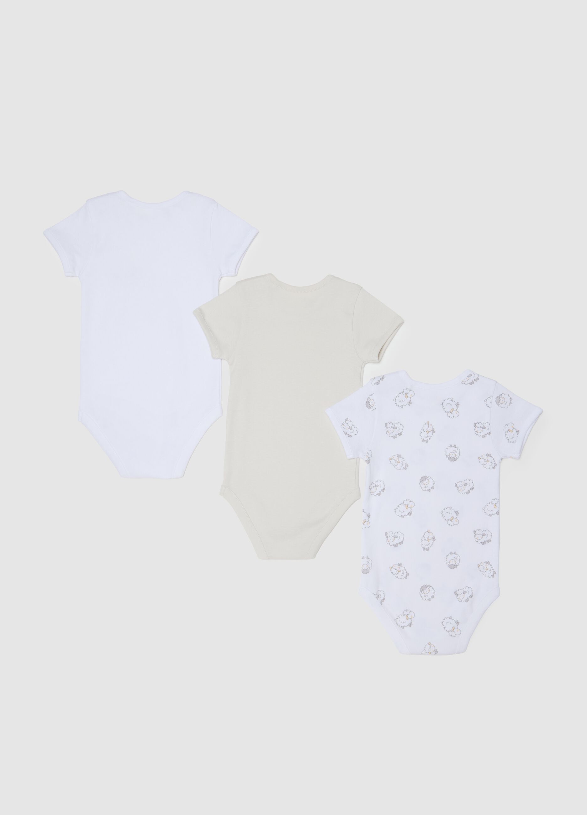Multicolour pure cotton newborn bodysuits tripack set