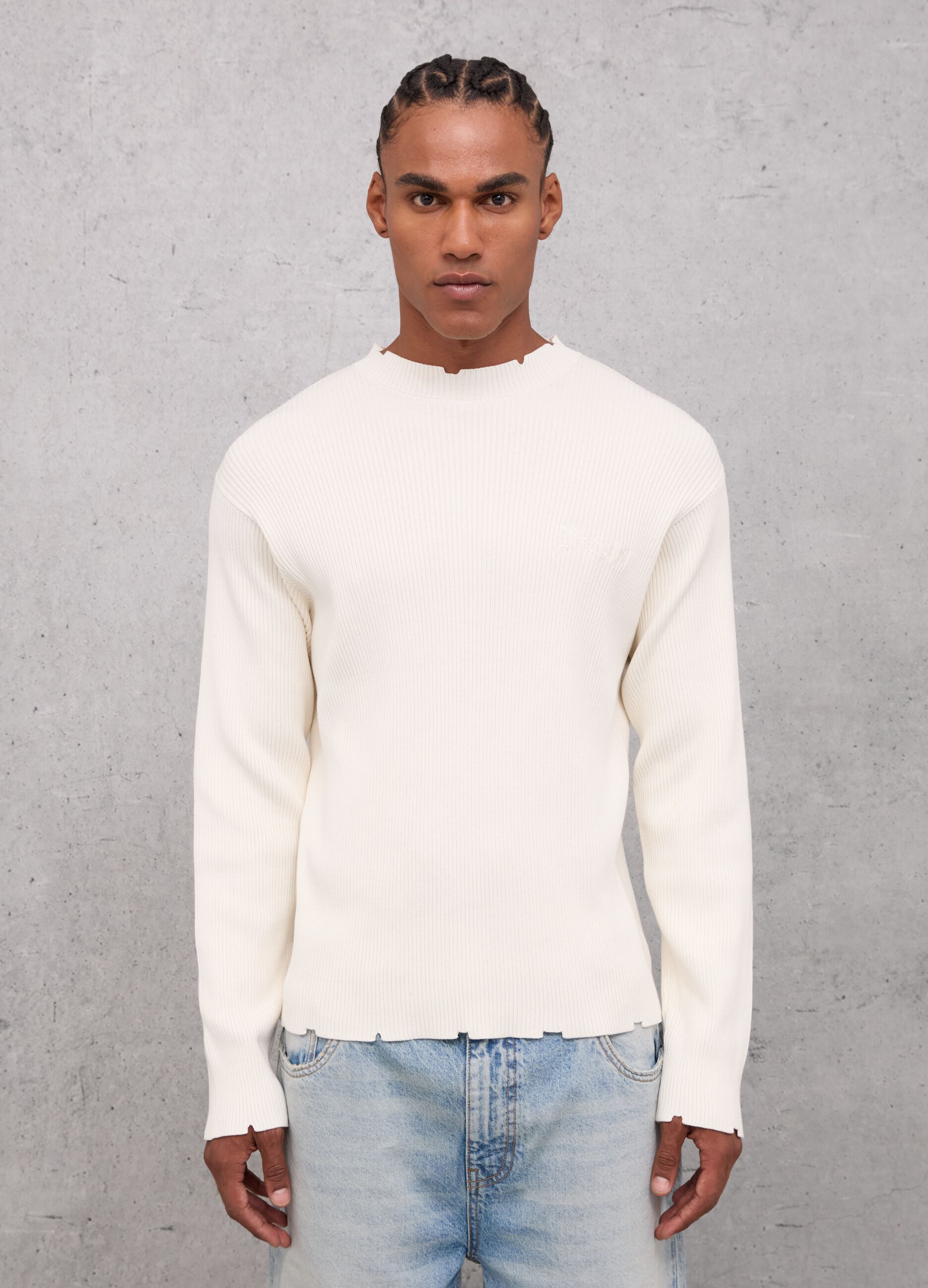 Light Knit Crewneck Vintage White