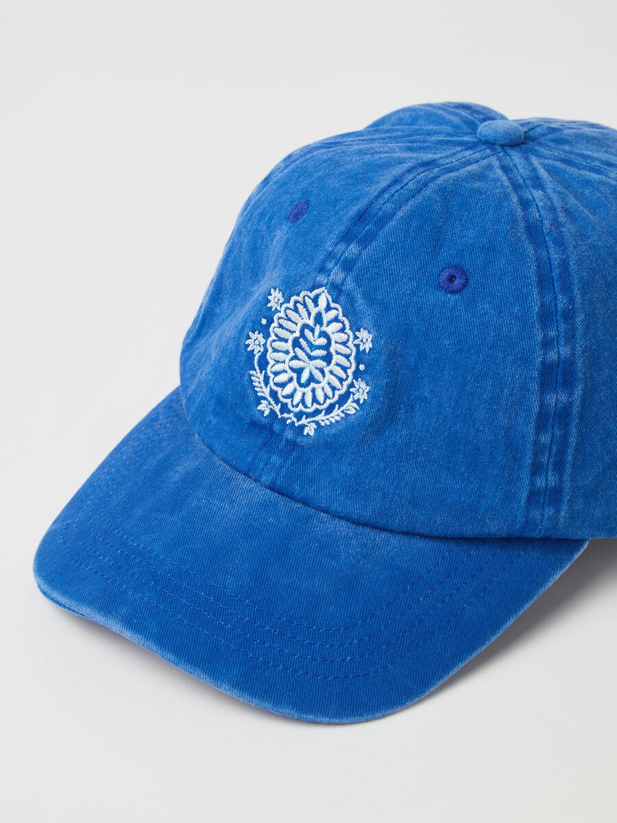 Cappello da baseball in denim con ricamo_1