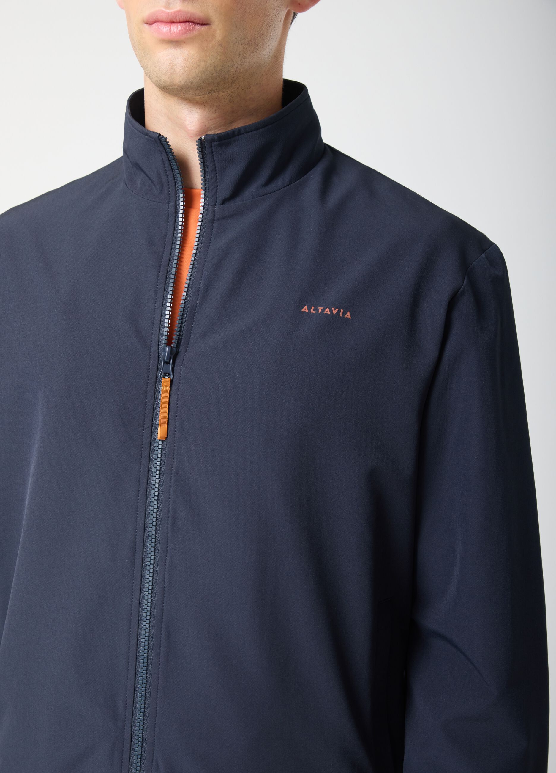Technical fabric full-zip with contrasting profiles ALTAVIA COURT