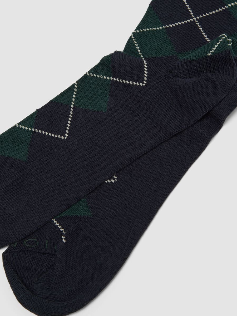 Bipack di calze lunghe blu navy in cotone elasticizzato_1