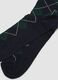 Two-pack of navy blue knee-high socks in stretch cotton_1
