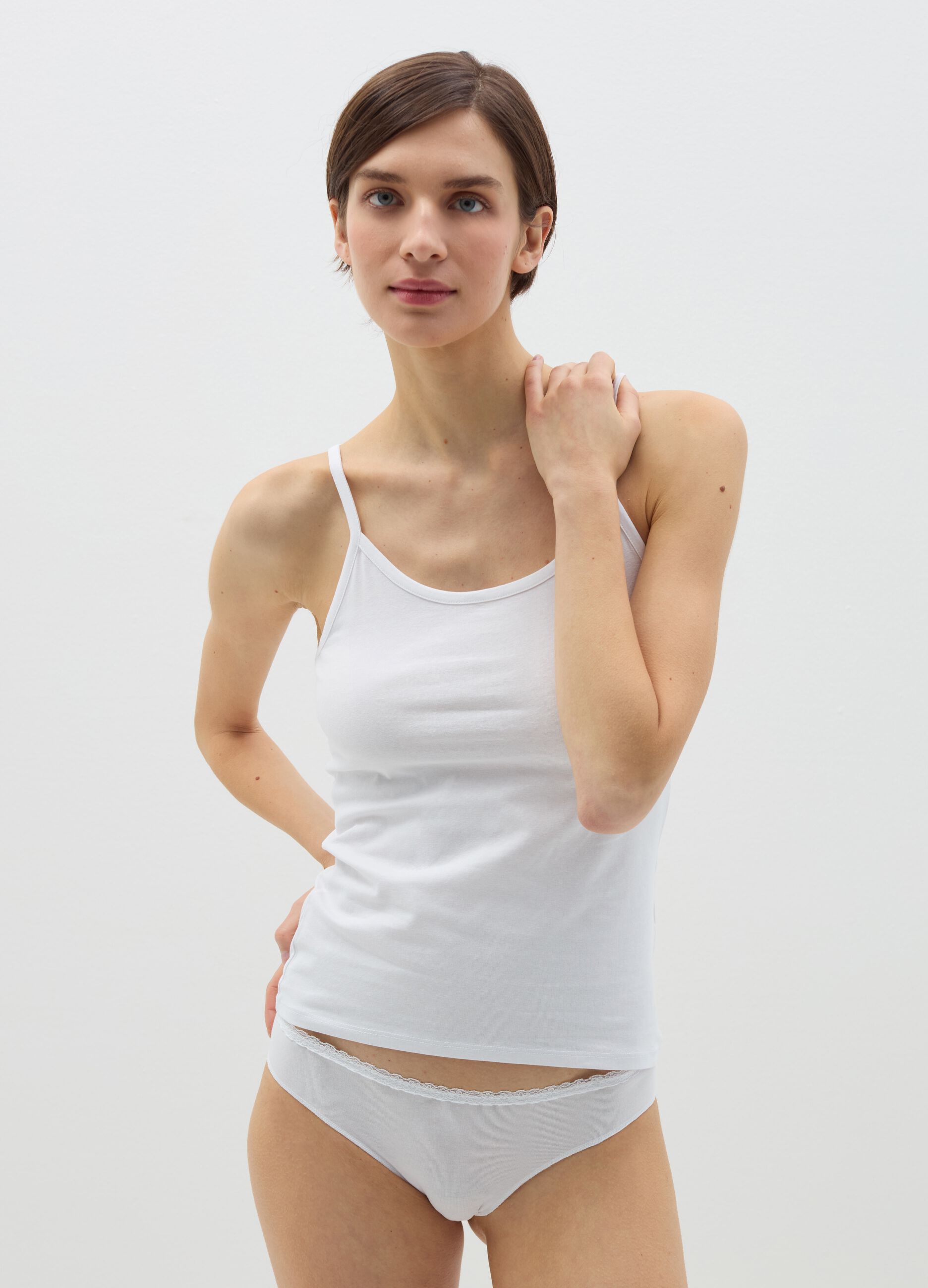 Two-pack stretch cotton vests