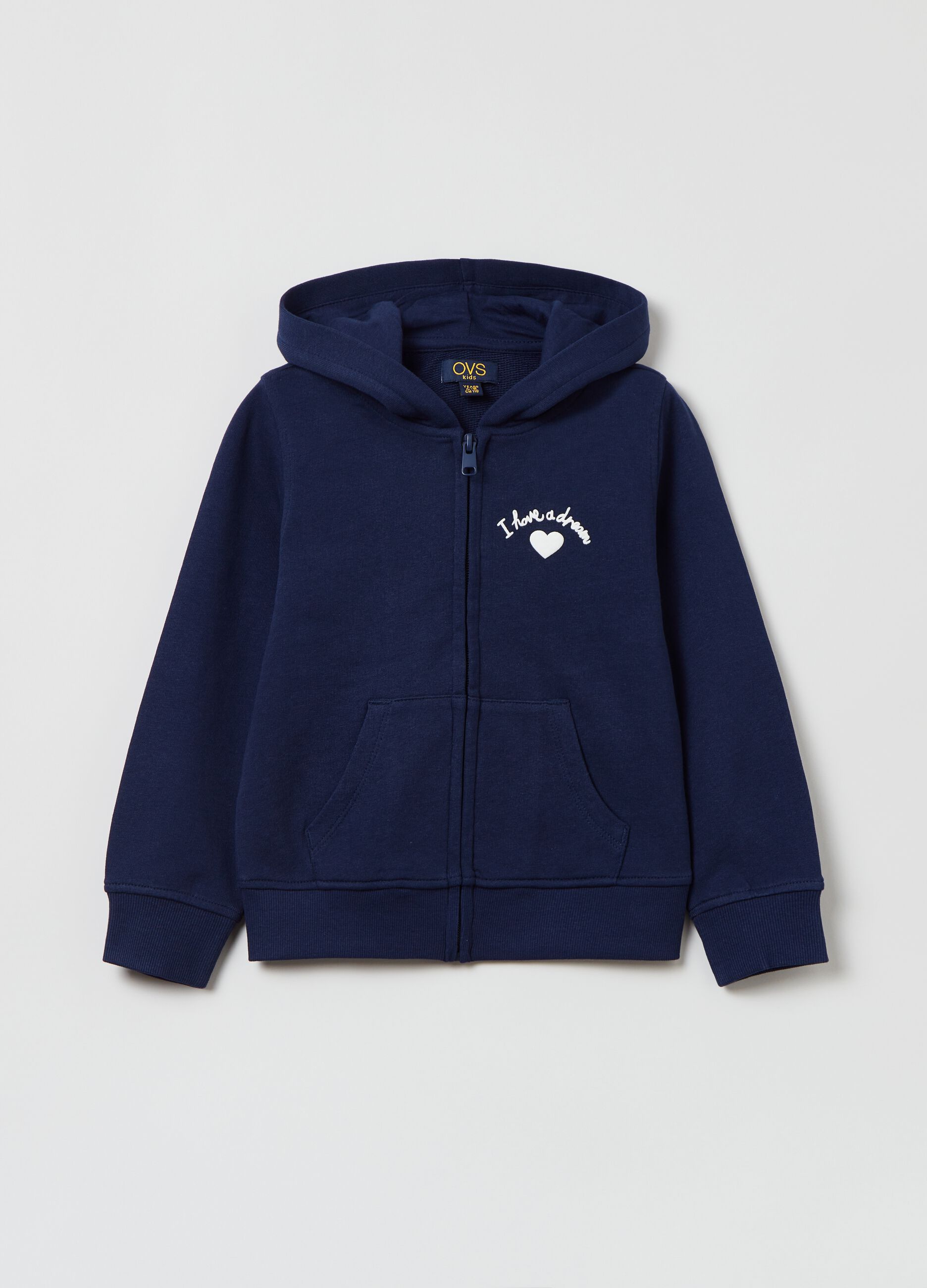 Full-zip in cotone con cappuccio_0