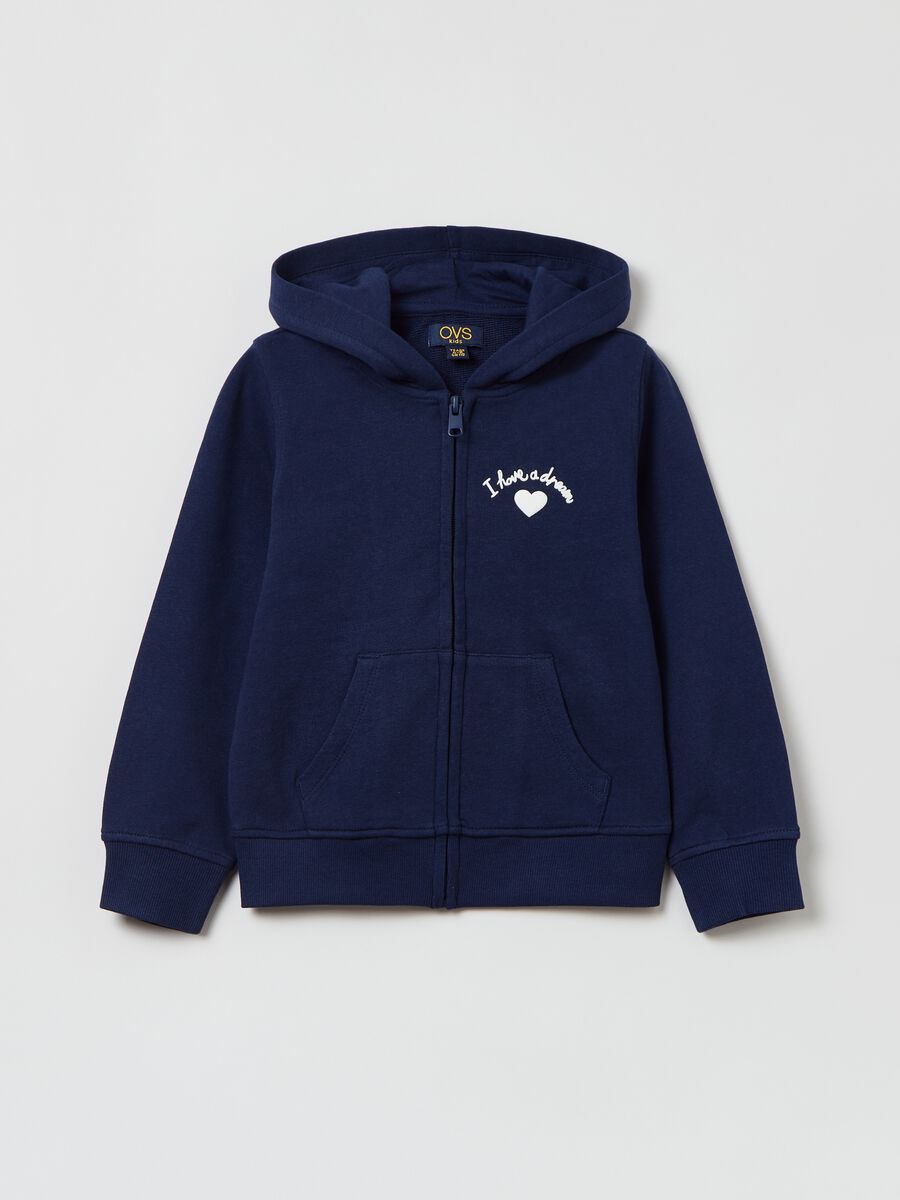 Full-zip in cotone con cappuccio_0