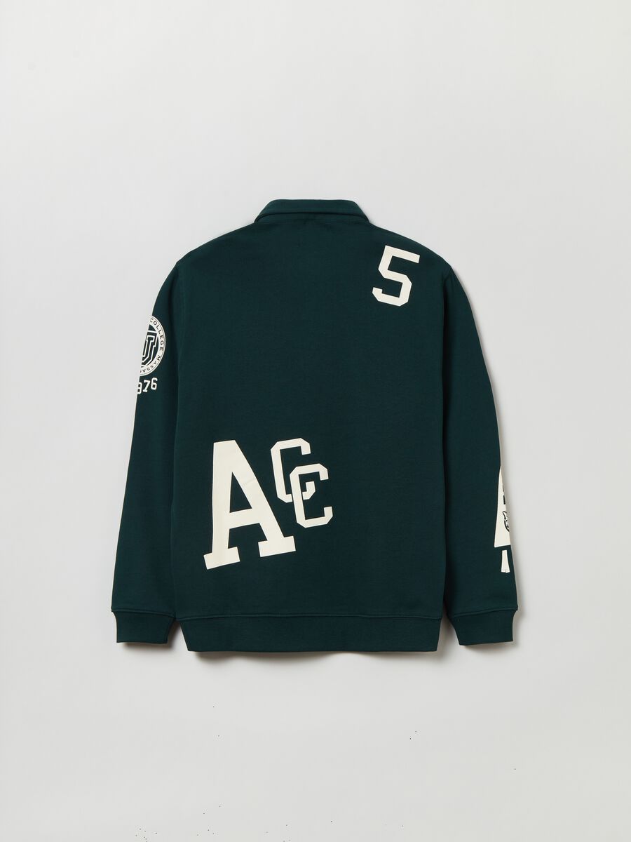 Felpa polo in French Terry con stampa_1