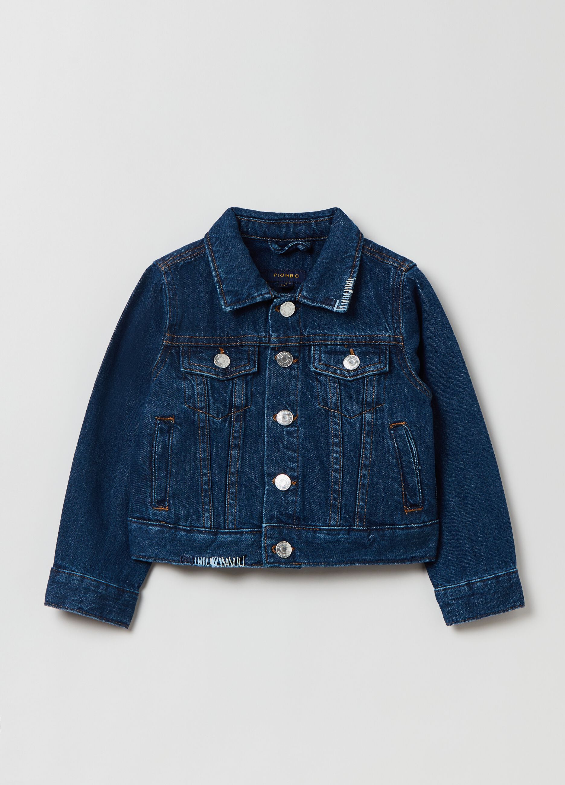 Giacca in denim con applicazione_0