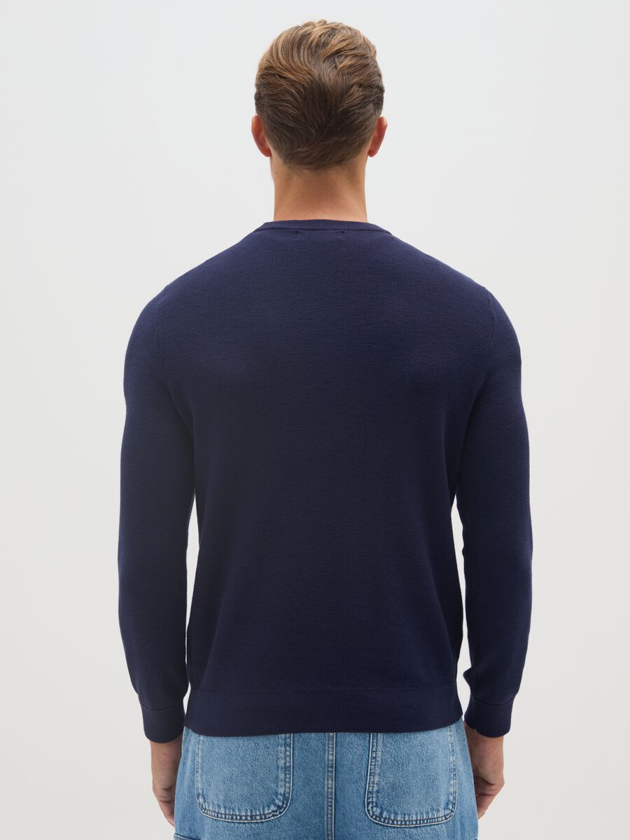 Blue cotton blend jumper regular fit_2