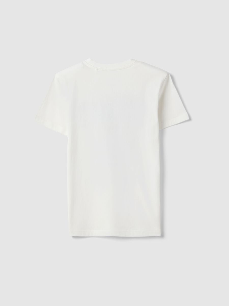 Boys' regular fit white pure cotton T-shirt with print_4