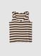 Brown striped stretch viscose tank top_4