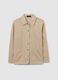 Beige pure cotton regular fit corduroy shirt_4