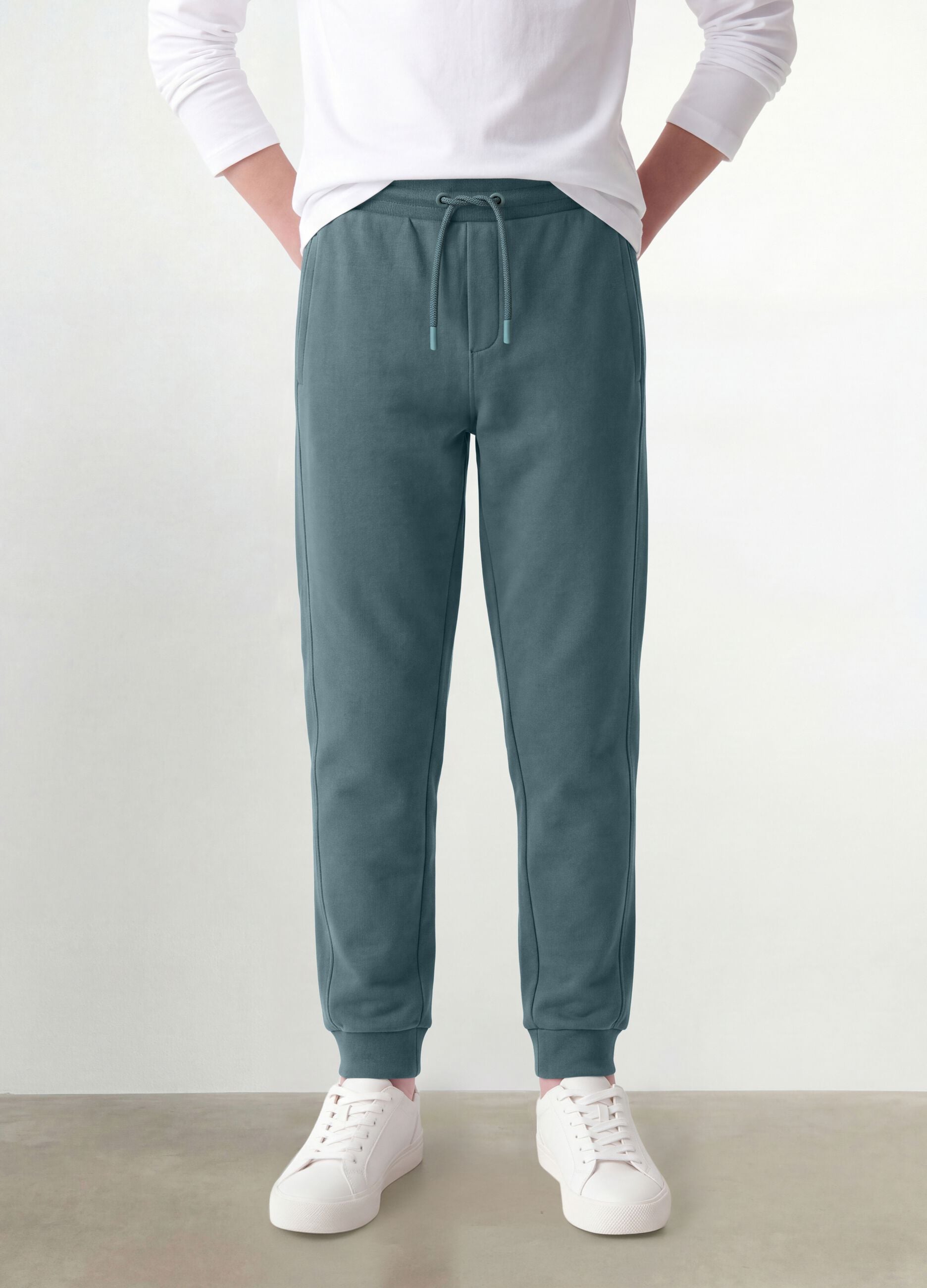 Blue organic cotton joggers
