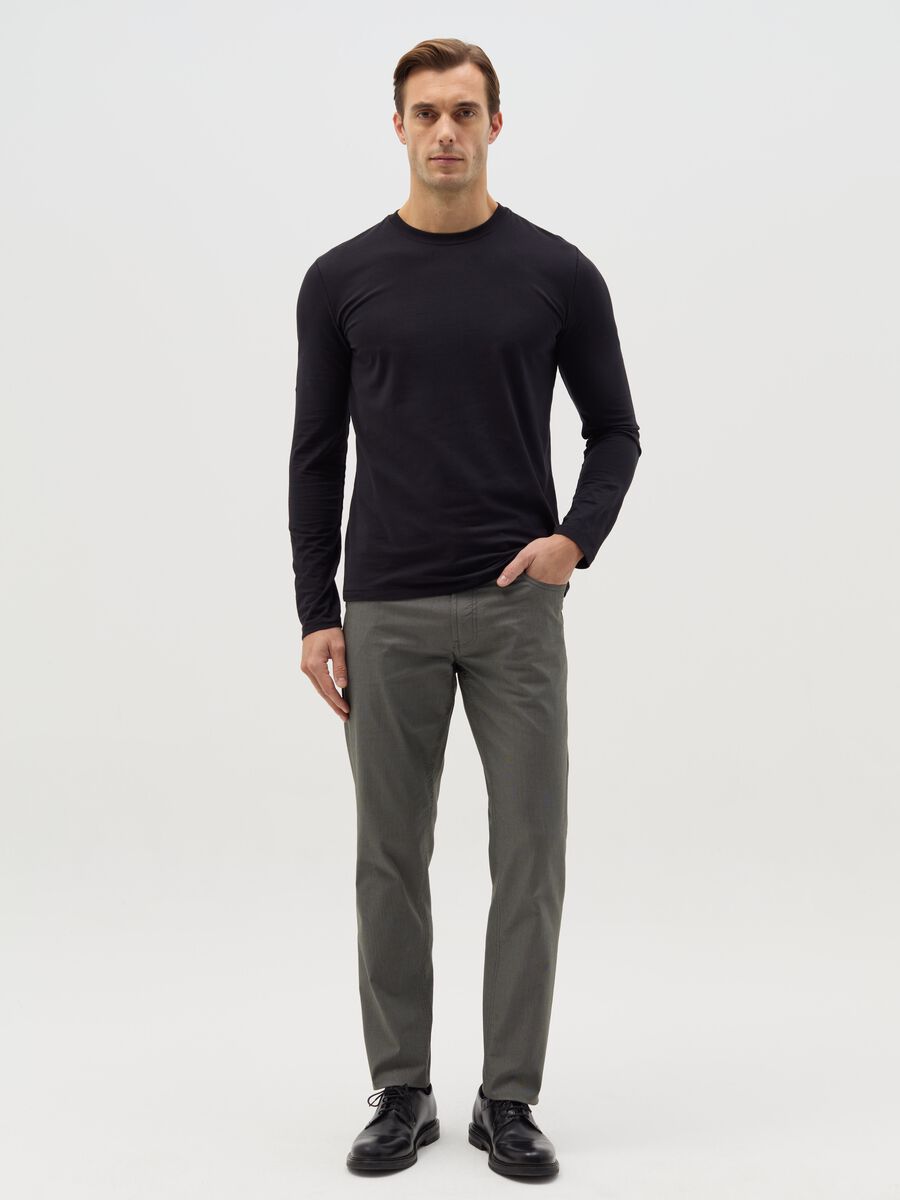 Stretch slim-fit trousers with five pockets_0