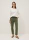 Green stretch-cotton trousers with drawstring_0