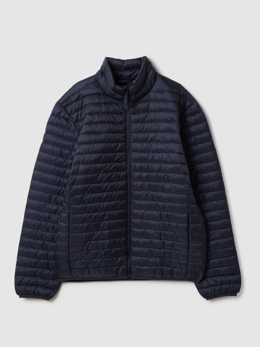 Blue padded jacket with zip, regular fit_4