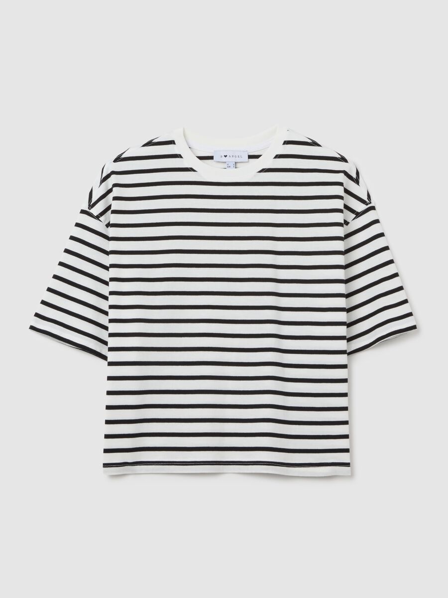 Black and white striped cotton T-shirt_4