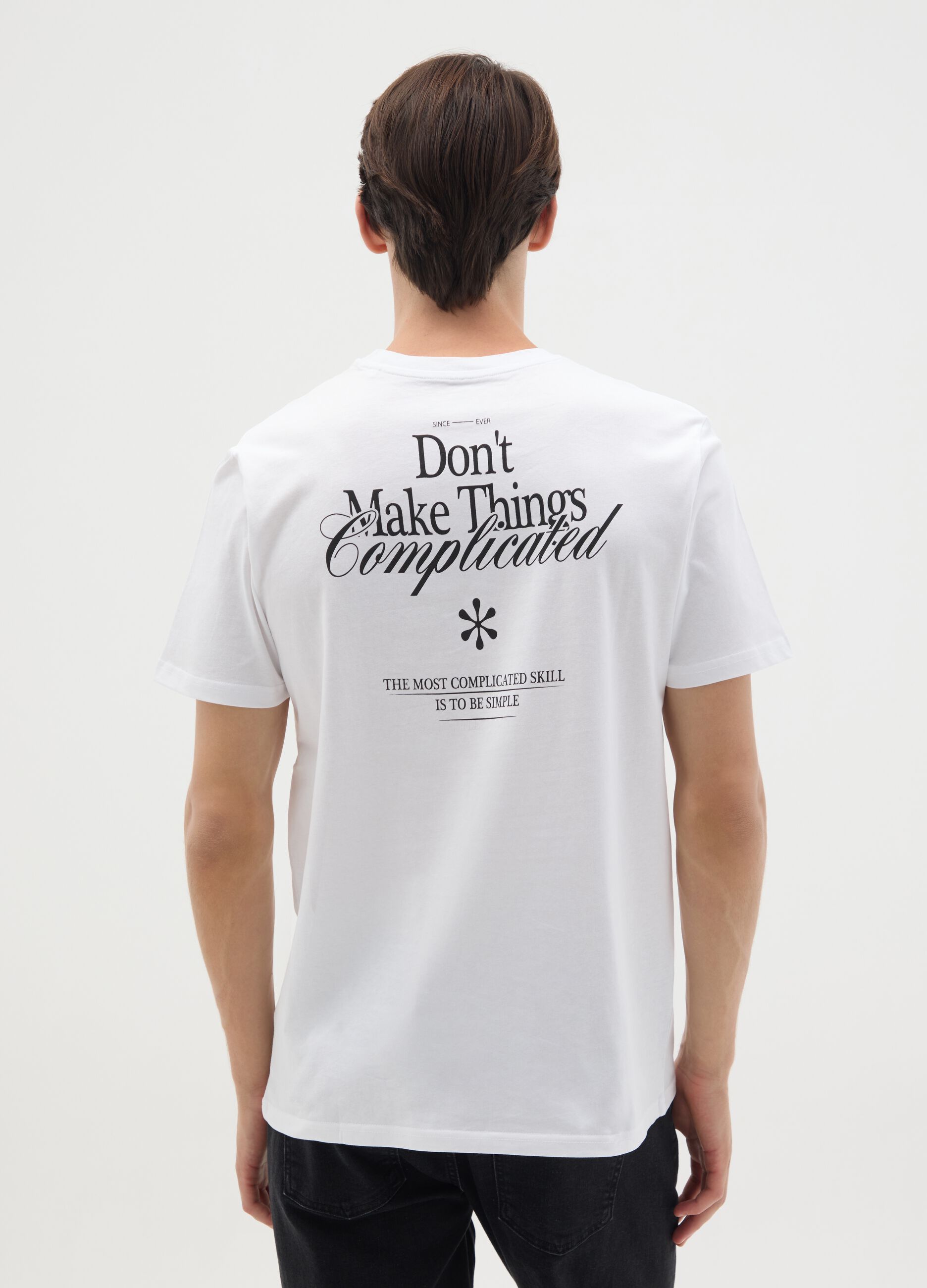 White pure cotton regular fit T-shirt