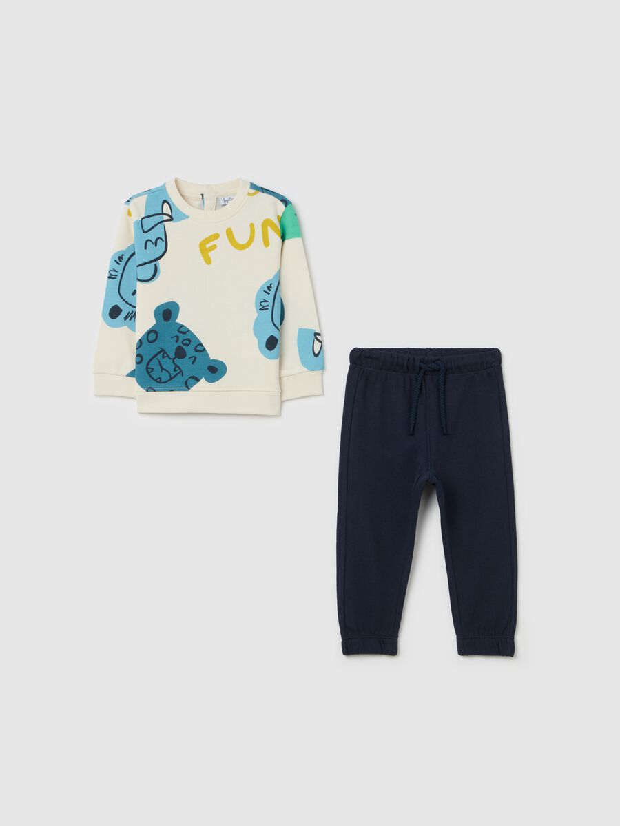 Cotton jogging set with print_0