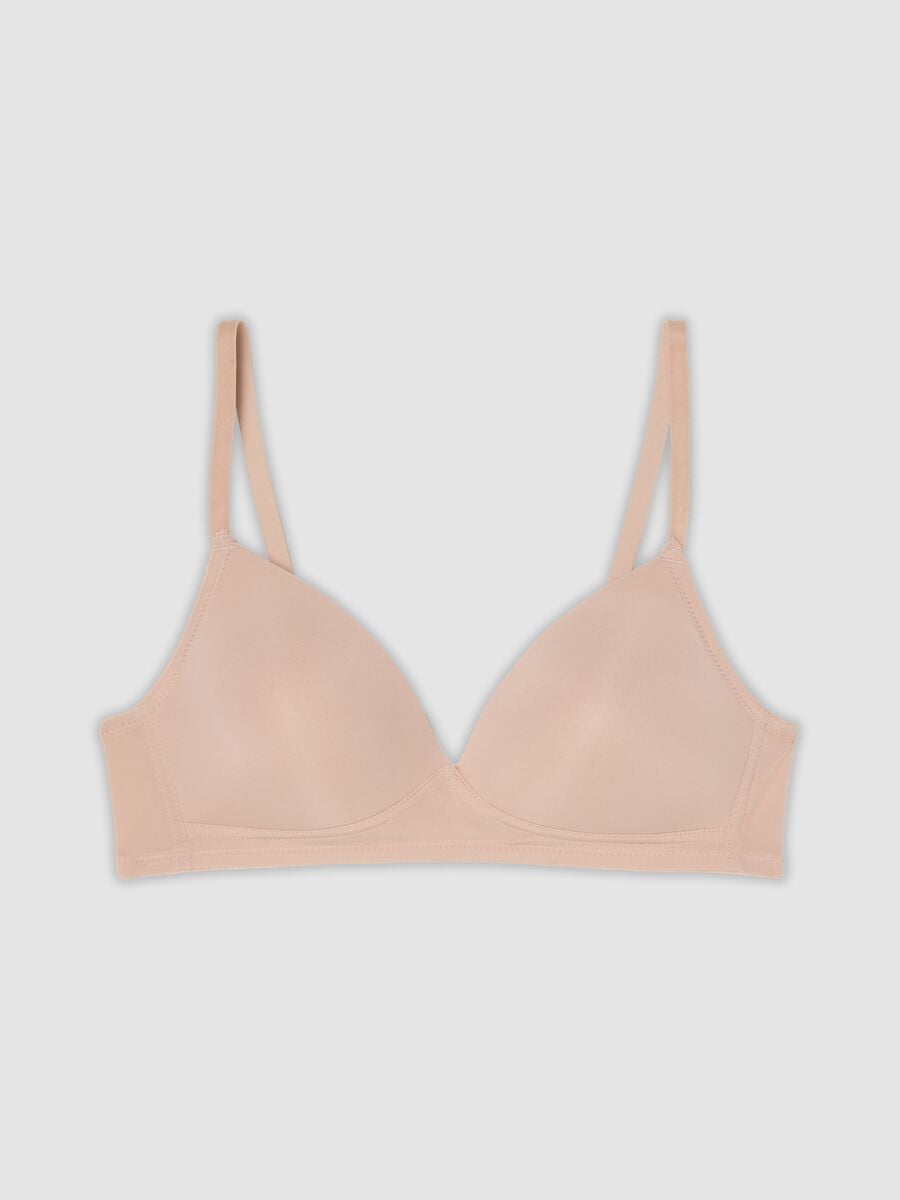 Reggiseno beige imbottito in tessuto elasticizzato_0