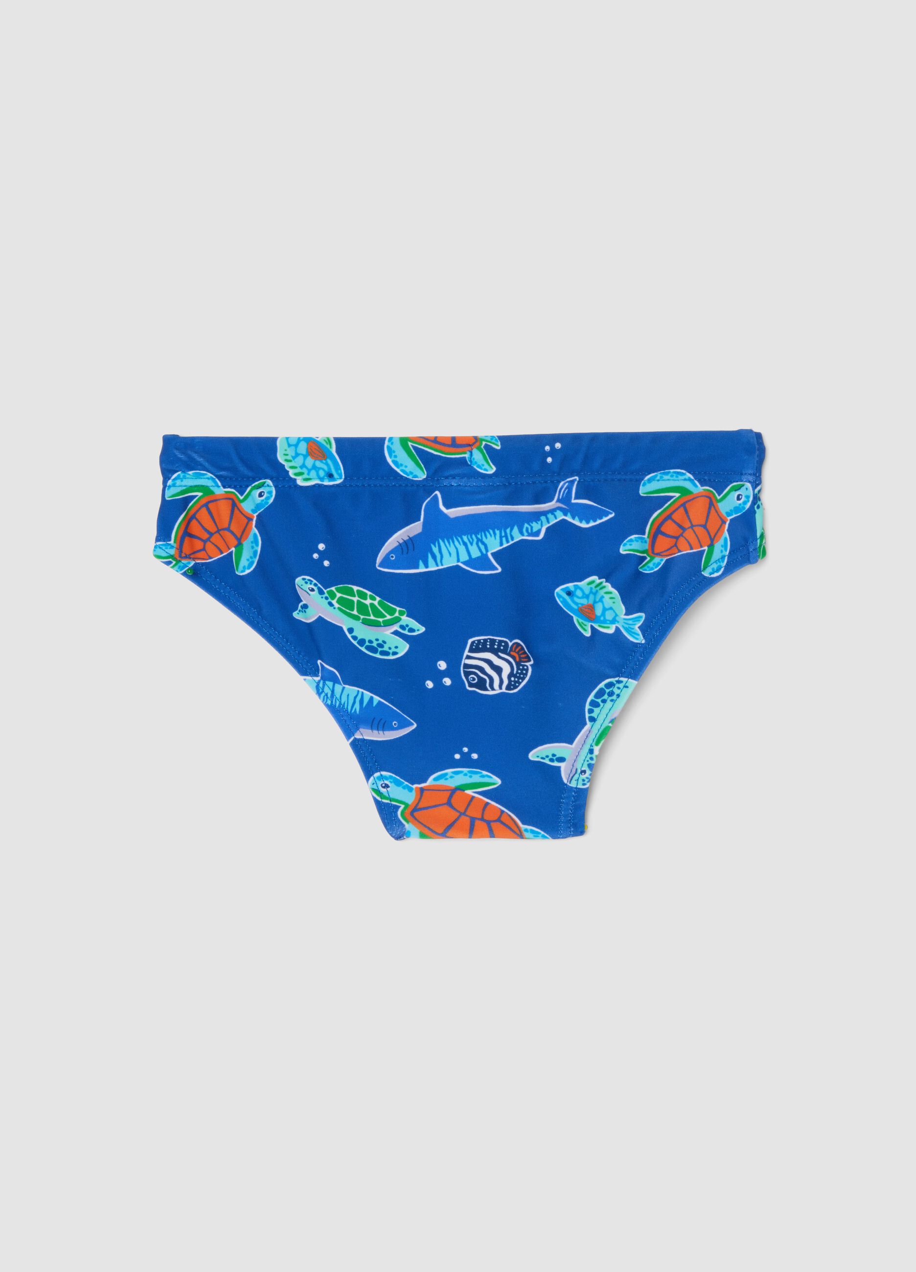 Blue stretch swim briefs