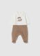 Multicolour Velour Baby Sleepsuit with Embroidery_0