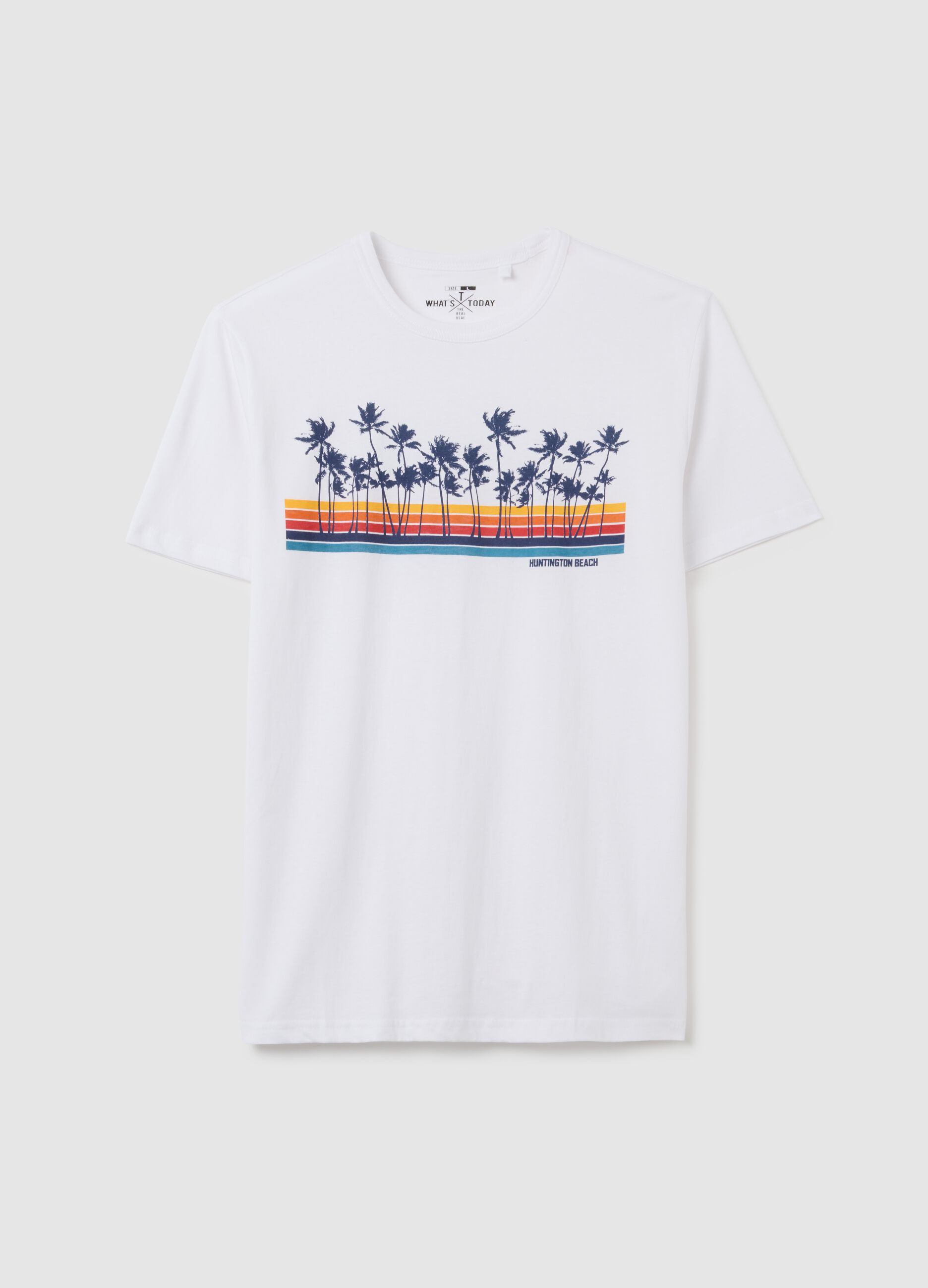 Men's white pure cotton t-shirt in regular fit
